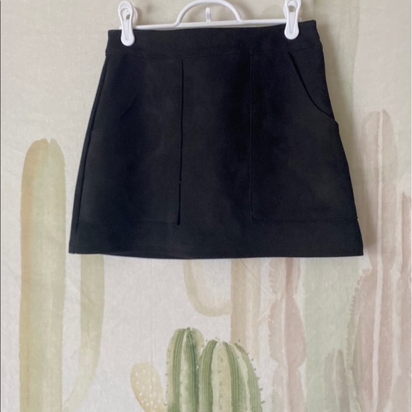 Honey Punch Dresses & Skirts - Honey Punch Black Suede Miniskirt